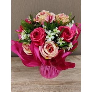 Bouquet Bulle 38cm Fuchsia