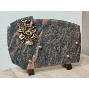 Plaque Granit 18x25cm avec motif bronze