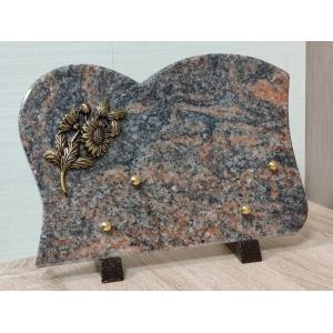 Plaque Granit 18x25cm avec motif bronze