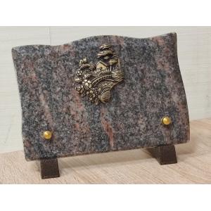 Plaque Granit 12x18cm avec motif bronze