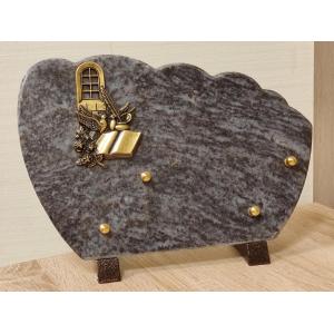 Plaque Granit 18x25cm avec motif bronze