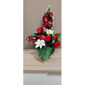 Coupe 48cm Boutons de roses et orchidée