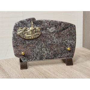 Plaque Granit 12x18cm avec motif bronze