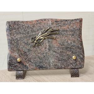 Plaque Granit 12x18cm avec motif bronze