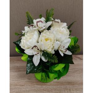 Bouquet Bulle 38cm Blanc