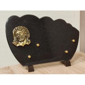 Plaque Granit 18x25cm avec motif bronze