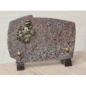 Plaque Granit 12x18cm avec motif bronze