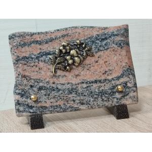 Plaque Granit 12x18cm avec motif bronze