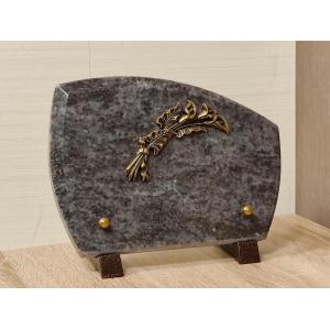 Plaque Granit 15x20cm avec motif bronze